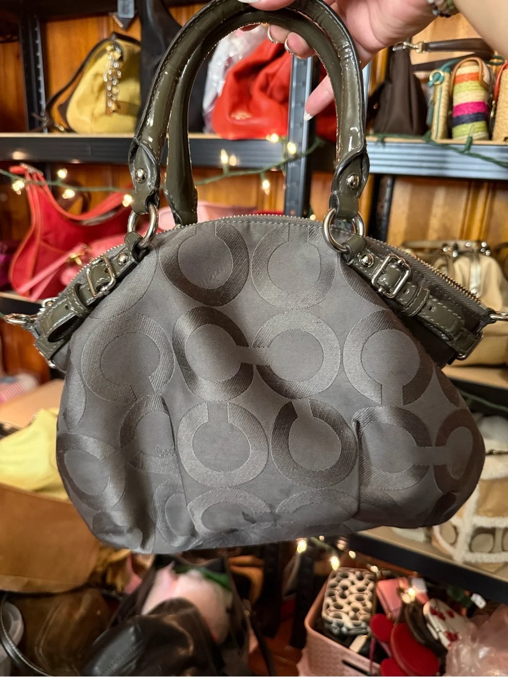Coach Madison Gray Op Art Handbag
